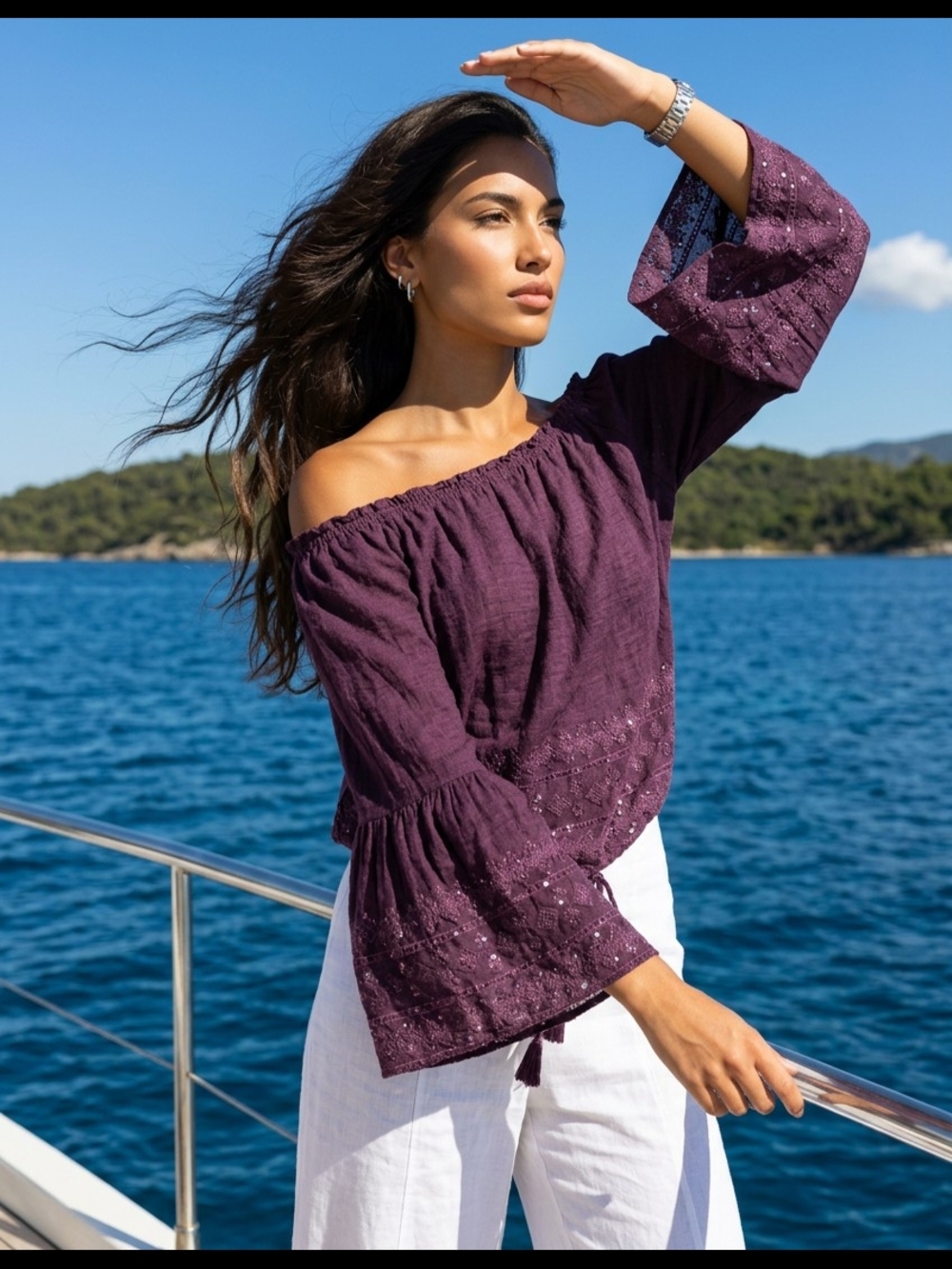 Altar'd State M Off-Shoulder Bell-Sleeve Boho Prairie Cottage Pioneer 100% Rayon